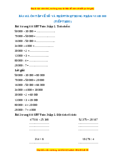 VBT Toán lớp 3 Bài 103 (Cánh diều): Ôn tập về số và phép tính trong phạm vi 100 000 (tiếp theo)