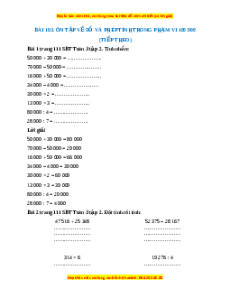 VBT Toán lớp 3 Bài 103 (Cánh diều): Ôn tập về số và phép tính trong phạm vi 100 000 (tiếp theo)