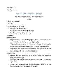 Giáo án Bài 17: Tin học và thế giới nghề nghiệp Tin học 9 Kết nối tri thức