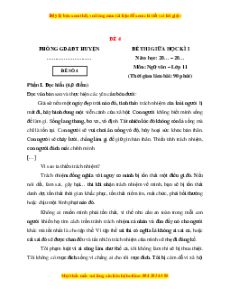 Đề thi giữa kì 1 Ngữ văn 11 Chân trời sáng tạo (đề 4)