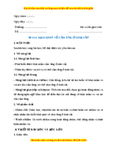 Giáo án Khái quát về cảm ứng ở sinh vật Sinh học 11 Kết nối tri thức
