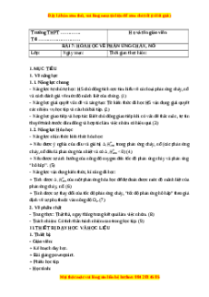 Giáo án chuyên đề Phòng chống và xử lí cháy nổ Hóa 10 Cánh diều