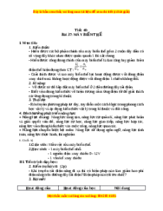 Giáo án Máy biến thế Vật lí 9