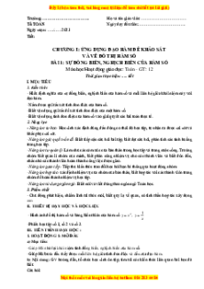 Giáo án Toán 12 Giải tích