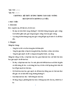 Giáo án Bài tập cuối chương 4 Toán 9 Chân trời sáng tạo