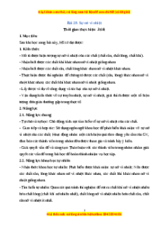 Giáo án Sự nở vì nhiệt Vật lí 8 Kết nối tri thức