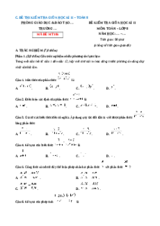 Đề thi giữa kì 2 Toán 8 Kết nối tri thức Cấu trúc mới - Đề 5