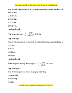 Trắc nghiệm Sóng điện từ Vật lí 11 Kết nối tri thức
