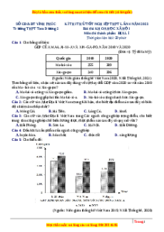 Đề thi thử Địa lí trường Tam Dương - Vĩnh Phúc lần 4 năm 2023