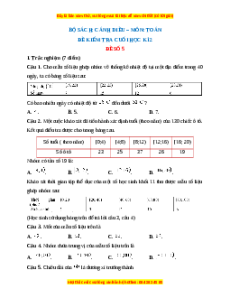 Đề thi cuối kì 2 Toán 11 Cánh diều (Đề 5)