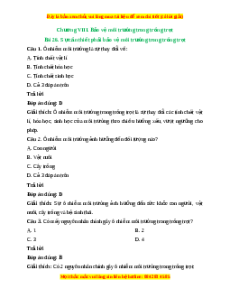 Trắc nghiệm Bài 26: Sự cần thiết phải bảo vệ môi trường trong trồng trọt