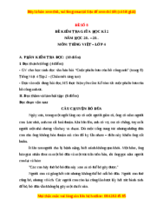 Đề thi giữa kì 2 Tiếng Việt lớp 4 Chân trời sáng tạo (Đề 8)