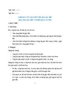 Giáo án Đa giác đều và phép quay Toán 9 Chân trời sáng tạo
