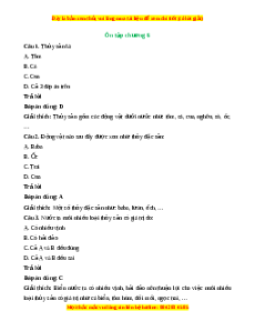Trắc nghiệm Công nghệ 7 Ôn tập chương 6 Chân trời sáng tạo