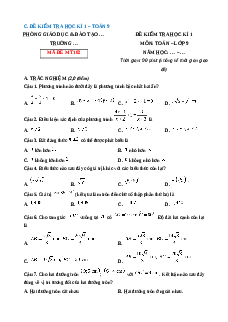 Đề thi Cuối kì 1 Toán 9 Kết nối tri thức 2024 (Đề 2)