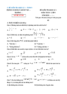 Đề thi Cuối kì 1 Toán 9 Kết nối tri thức 2024 (Đề 2)