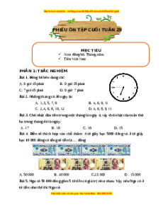 Bài tập cuối tuần Toán lớp 3 Tuần 29 Kết nối tri thức (có lời giải)