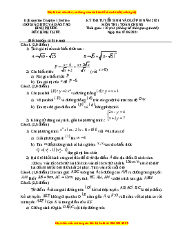 Đề thi vào 10 môn Toán tỉnh Bình Phước năm 2022