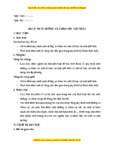 Giáo án Bài 17 Công nghệ chăn nuôi 11 Kết nối tri thức: Nuôi dưỡng và chăm sóc vật nuôi