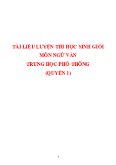 Tài liệu luyện thi HSG môn Ngữ văn THPT