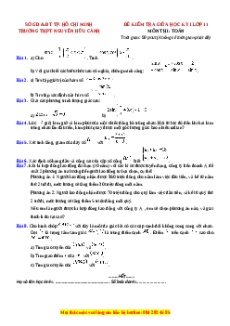 Đề thi giữa kì 1 Toán 11 trường THPT Nguyễn Hữu Cảnh - TP Hồ Chí Minh năm 2023-2024