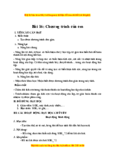 Giáo án Bài 16 Tin học lớp 4 Kết nối tri thức: Chương trình của em