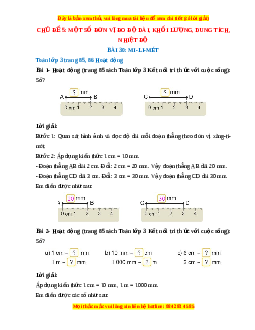 Giải Sgk Toán lớp 3 Bài 30: Mi - li - mét (Kết nối tri thức)