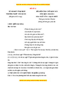 Đề thi cuối kì 1 Ngữ Văn 10 Kết nối tri thức (Đề 11)