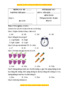 Đề thi cuối kì 1 Toán lớp 3 Kết nối tri thức - Đề 13