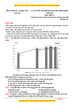 Đề thi thử Địa Lí Sở Lào Cai năm 2021
