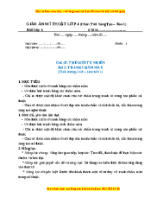 Giáo án Chủ đề Thế giới tự nhiên Bài 2 Mĩ thuật 4 Chân trời sáng tạo: Tranh chấm màu
