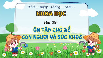 Giáo án Powerpoint Bài 29 Khoa học lớp 4 Chân trời sáng tạo: Ôn tập chủ đề con người và sức khỏe