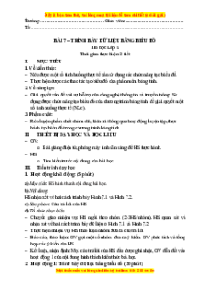 Giáo án Bài 7 Tin học 8 Kết nối tri thức: Trình bày dữ liệu bằng biểu đồ