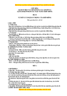 Giáo án Bài 12 Lịch sử 11 Cánh diều (2024): Vị trí và tầm quan trọng của biển Đông