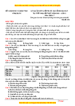 Đề thi thử Địa Lí Sở vĩnh Phúc lần 2 năm 2021