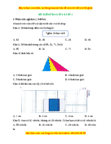 Đề thi giữa kì 2 Toán lớp 1 Kết nối tri thức - Đề 1
