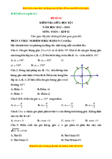 Đề thi giữa kì 1 Toán 11 Chân trời sáng tạo (đề 4)