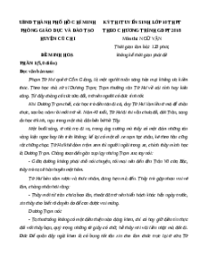 Đề minh họa thi vào lớp 10 Ngữ văn 2025 - Phòng GD Củ Chi
