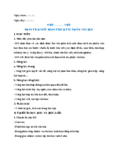 Giáo án Phân tích một đoạn trích tác phẩm văn học Ngữ Văn 9 Cánh diều