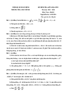 Bộ 17 đề thi giữa kì 2 Toán 9 Hà Nội