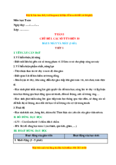 Giáo án Mấy và mấy Toán lớp 1 Kết nối tri thức