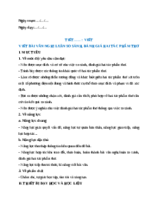 Giáo án Viết bài văn nghị luận so sánh Ngữ Văn 12 Kết nối tri thức