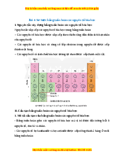 Lý thuyết Khoa học tự nhiên 7 Chân trời sáng tạo Bài 4: Sơ lược bảng tuần hoàn các nguyên tố hóa học