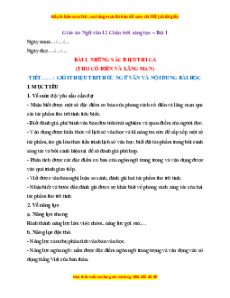 Giáo án Ngữ Văn 12 Chân trời sáng tạo Học kì 1