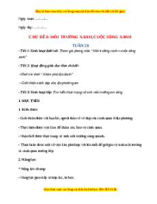 Giáo án Chủ đề 8 HĐTN lớp 2 Chân trời sáng tạo: Môi trường xanh, cuộc sống xanh