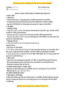 Giáo án Công thức phân tử hợp chất hữu cơ Hóa học 11 Kết nối tri thức
