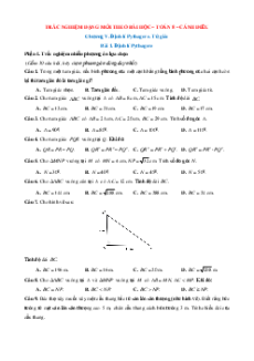 Trắc nghiệm Toán 8 Cánh diều Chương 5 (có đúng sai, trả lời ngắn)