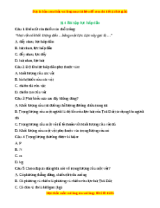 Trắc nghiệm Lực hấp dẫn KHTN 6 Cánh diều