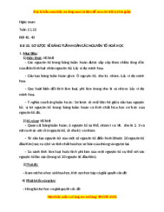 Giáo án Sơ lược về bảng tuần hoàn các nguyên tố hóa học Hóa học 9