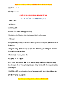 Giáo án Đường giao thông TNXH lớp 2 Chân trời sáng tạo